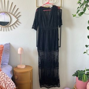 Long lacey black dress